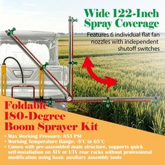 6 Nozzle Foldable Sprayer Boom Wide Spray For ATV UTV Agricultural Spraying