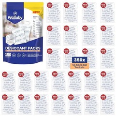 Wallaby 5g Silica Gel Packs 350 Packets Food Safe Rechargeable Moisture Absorb