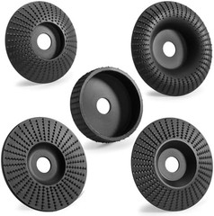 Set of 5 Angle Grinder Wood Carving Disc for 4″ or 4 1/2″ Attachments with 5/8 i