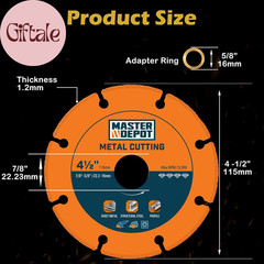 Diamond Cutting Wheel 4 1/2 Inch with 5/8″- 7/8″ Arbor, Cut off Wheel for Metal