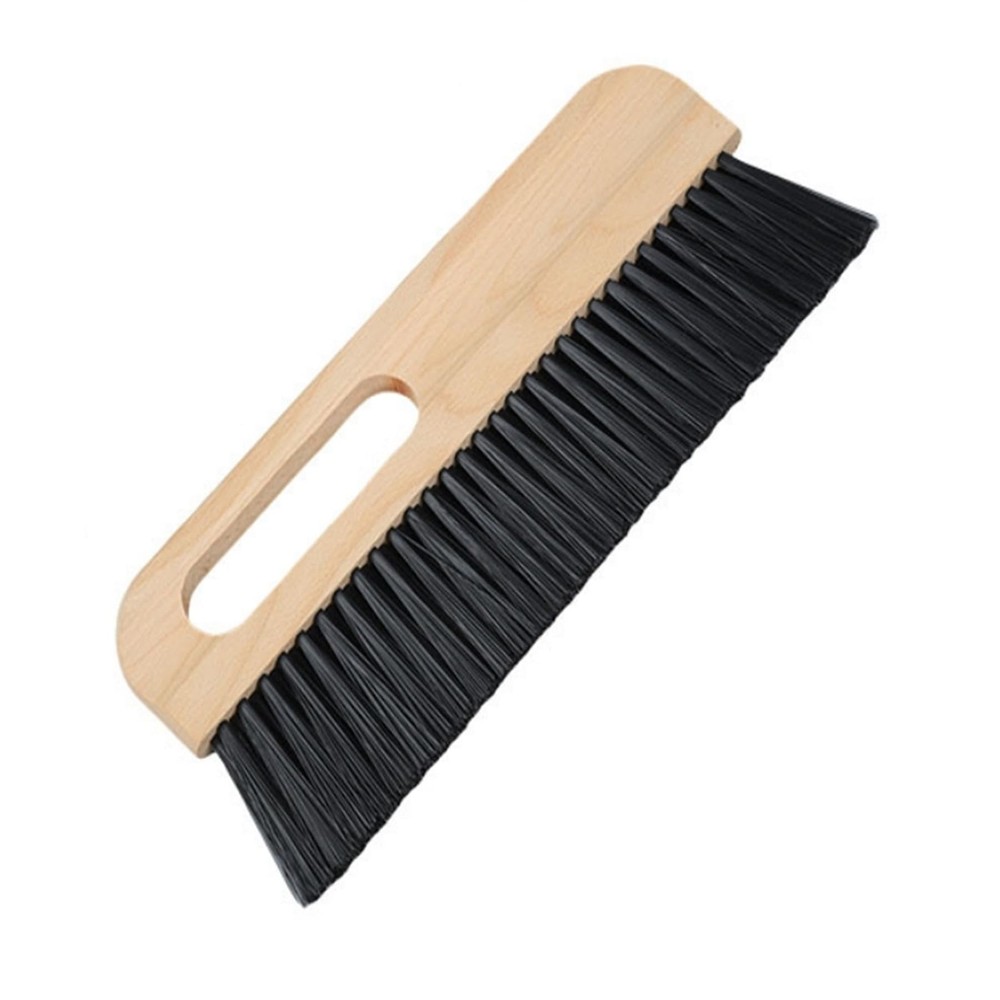 Large Concrete Hand Brush 11.8in Horsehair Masonry Cleaning Tool Wood Handle