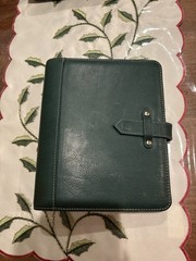 Franklin covey Vintage Aurora Full Grain Italian Leather Classic Teal/ Green