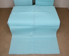 DISPOSABLE PATIENT BIBS 3plyFLUID RESISTANT DENTAL SURGICAL MEDICAL BLUE 125 PCS