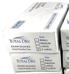 200 PCS/2BXS~ TOTAL DRY Vinyl Powder-Free Medical Exam Gloves ~ X-LRG