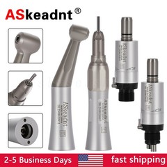ASkeadnt Dental Slow Low Speed Handpiece Straight Contra Angle Air Motor 4/2Hole