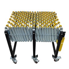 31.5in – 118in Non-power Flexible Expandable Roller Conveyor ABS Skate Wheels