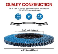 40 PACK 4-1/2″ Zirconia Flap Disc 4.5 inch Grinding Wheels Angel Grinder 40 Grit