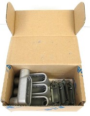 EATON CROUSE HINDS, LB-17, LOT OF 4, 1/2″ METAL CONDUIT BODY, W/ COVERS, NOS S