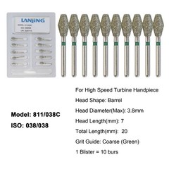 Dental Diamond Burs FG Barrel Diamond Bur Super Coarse High Speed Friction Grip
