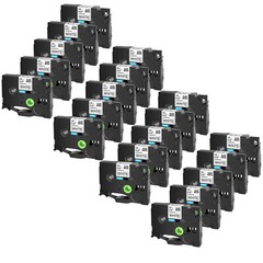 20PK For Brother TZe-231 TZ-231 12mm Black on White Standard Laminated Tape 231