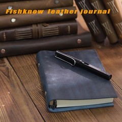 A6 Refillable Notebook,Blue Genuine Leather 5x7In 6 Ring Binder Journal for Men