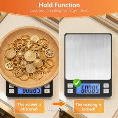 0.01g High Precision Jewelry Scale, 1000g Digital Gram Scale with Hold, Tare …