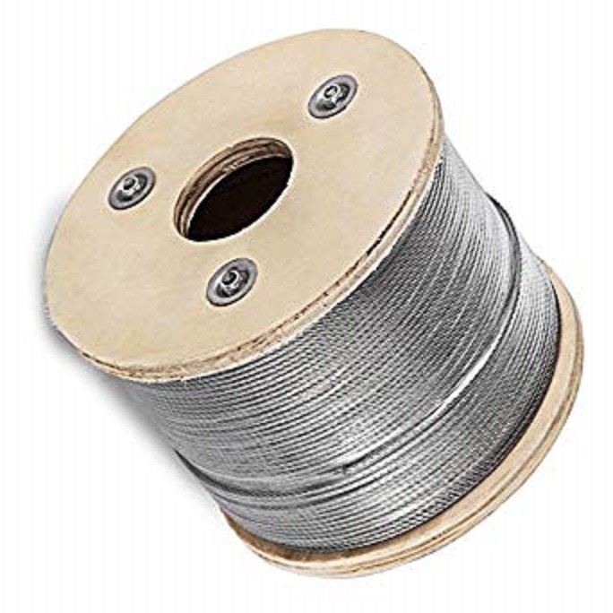 T316 Stainless Steel Wire Rope Cable, 1/8″, 7×7, 1000 ft (2 x 500 ft ), Korea
