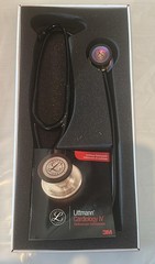 3M Littmann Cardiology IV Stethoscope, 6165, Rainbow-Finish Chestpiece Black 27″