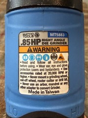 MATCO Tools MT5883 .85HP Right Angle Die Grinder Blue ~ Nice!
