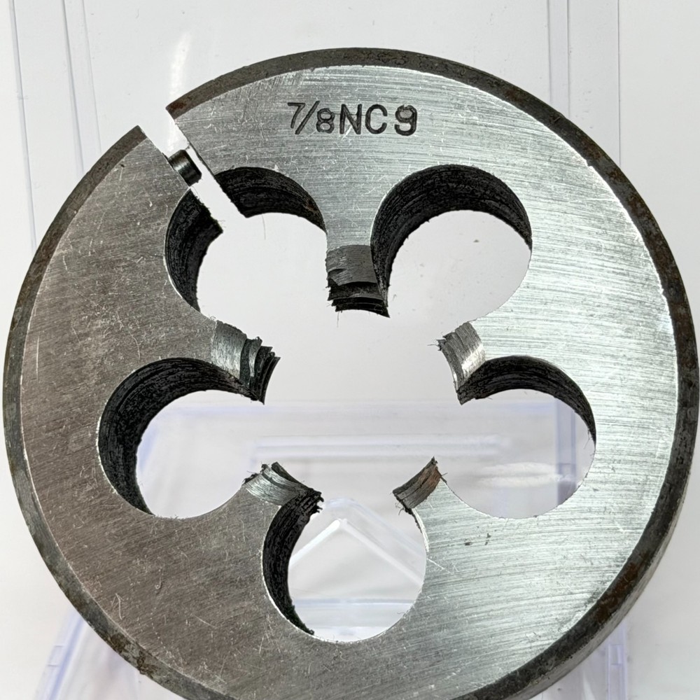 7/8‑9 UNC Thread Cutting Dies 2.5″ OD US Military Surplus- 1 Loose Item
