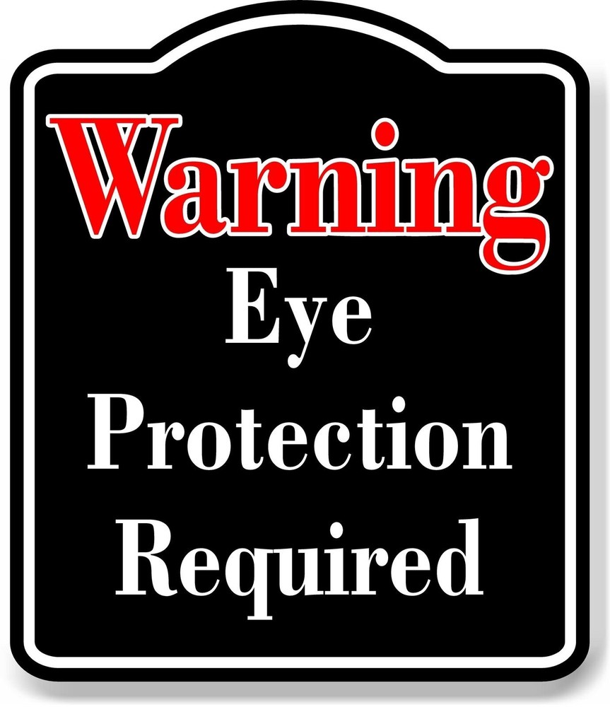 Warning Eye Protection Required Paintball BLACK Aluminum Composite Sign
