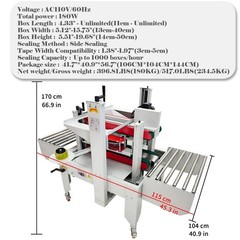 110V Auto Foam Box Side Sealing Machine Insulated Cooler Boxes Tape Sealer