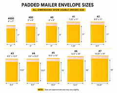 Kraft Bubble Mailers Self-Seal Padded Envelopes Shipping Bags Yellow color