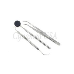 Basic Dental Instruments Set Mouth Mirror Explorer #5 Cotton Plain Plier German