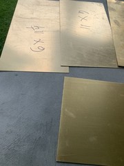 .020” Sheet Brass, Satin Brass With Peel Coat, All 4 Pieces