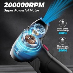 Compress Air Duster, 200000RPM Electric Air Duster with Brushless Motor, Roll…