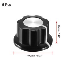 5Pcs Speaker Control Knob Amplifier Knob Black for 6.4mm Dia Shaft Potentiometer
