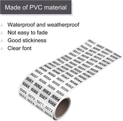1-20000 Self Adhesive Labels Consecutive Number Inventory Stickers Waterproof