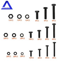 272 Pack 3/8″ 1/4″ 5/16″ Bolts Nuts and Washer Assortment Kits Carbon Steel