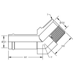 3/4″ Beaded Hose Barb x 3/4″ Male Pipe NPT 45° Steel Adapter 4503-12-12