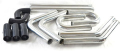 2″ 8-Pcs Universal Intercooler Pipe Piping Turbo Polished Aluminum Kit with Sili