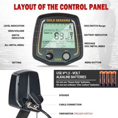 Metal Detector with 11″ Concentric Search Coil, 3 Accessories & 5 Year Warranty