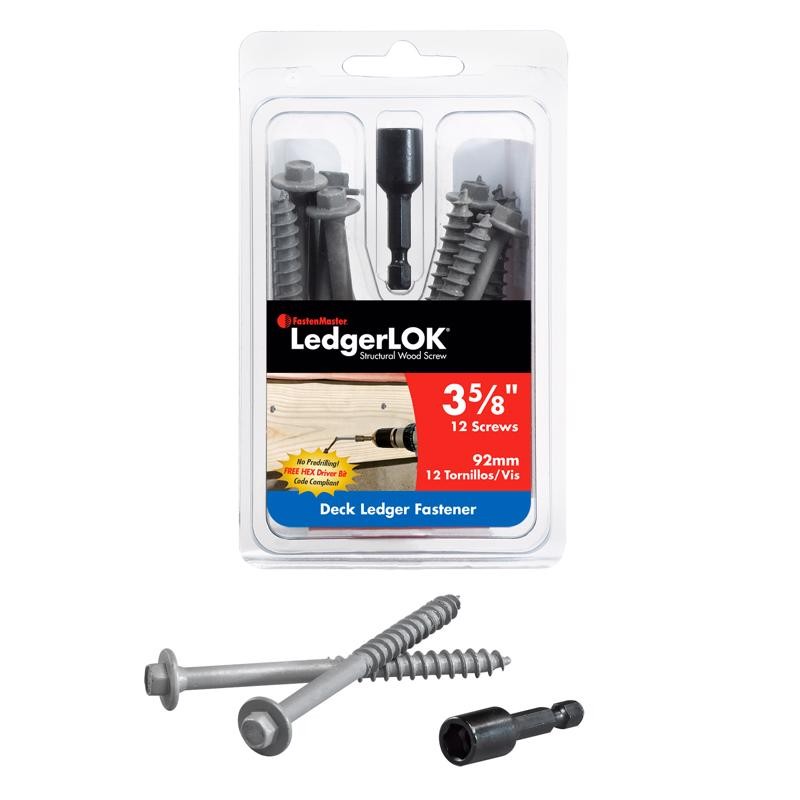 12-Card FastenMaster LedgerLok 3-5/8 Hex Epoxy Coarse Wood Screws
