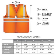 Orange Mesh High Visibility Safety Vest, ANSI/ ISEA 107-2010