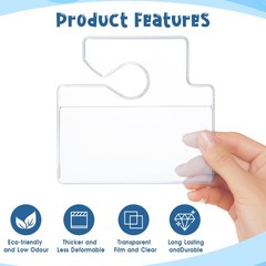 Trinkrittey 5 Pcs Horizontal Clear Parking Permit Holder Pass blue