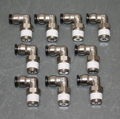 (10) Parker 90° Swivel Elbows, 1/4″ Tube x 1/4″ NPTF Pipe, PrestoLok Fitting