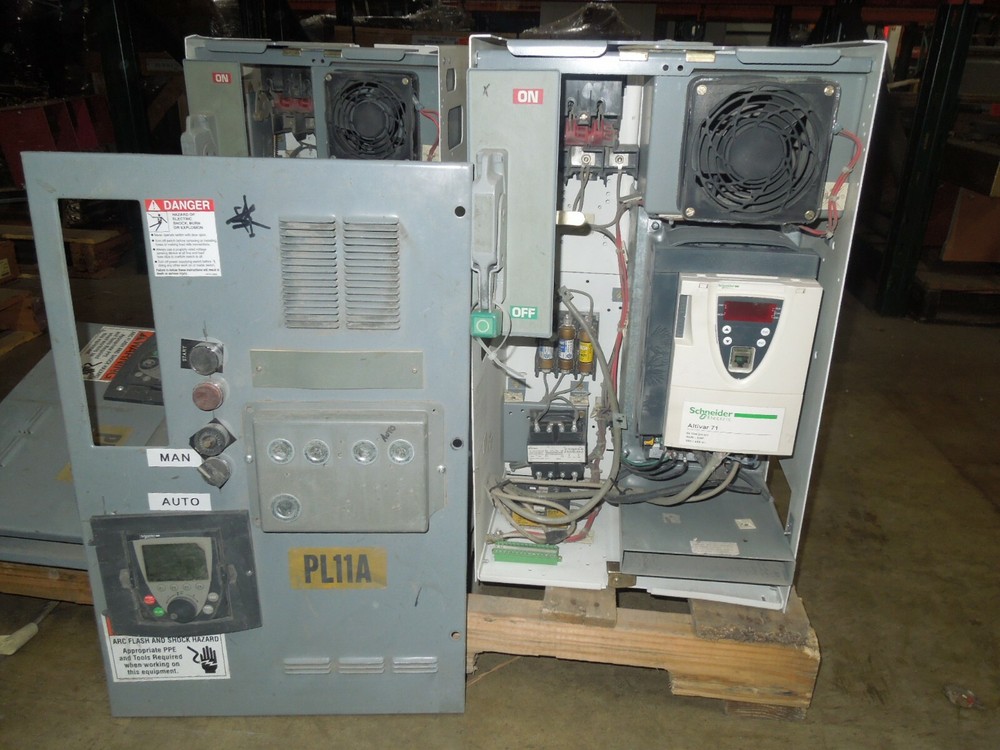 Square D Model 6 Altivar 71 5HP 3ph 480V VFD Fusible 24″ Tall MCC Bucket Used