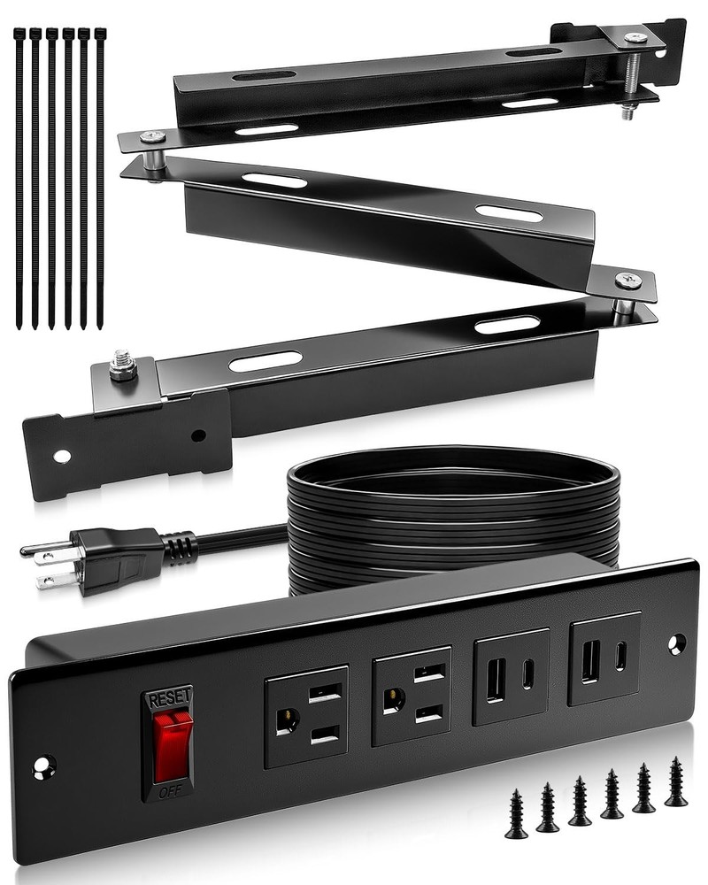 Compact in-Drawer Charging Station Power Strip with PD 20W USB Ports*2 AC…