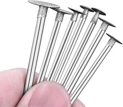 7 Pcs T Shape Diamond Cutting Burr, 1/8” Shank Diamond Burs Stone Carving Se…
