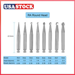 1-20 packs Dental Low Speed RA Round Carbide Bur for Slow Speed Latch RA1-RA8 DL
