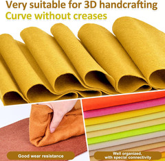 13 Rolls 8″X35″ 1.4Mm Thick Soft Felt Fabric Sheet 13 Assorted Yellow Series Col
