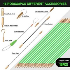 FTIHTRY 22FT Fiberglass Running Electrical Wire Cable Glow Rods Wire Pulling, Fi
