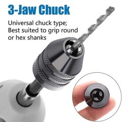 1/4″Hex Shank Keyless Drill Chuck Adapter Bit Quick Change Converter Driver