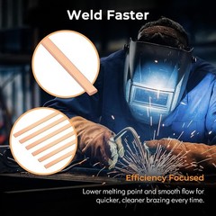 15% Silver Brazing Rods – 40 Sticks Flat Phos Copper Welding Rods for HVAC, Air