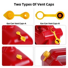 Old Style Gas Can Spout Replacement w/Tough Nozzles Screw Collar Vent Caps 6 Kit