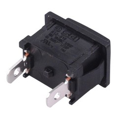 Off-(On) Momentary Rectangle Push Button Switch SPST 6A R13-516A-02