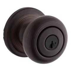 Kwikset Hancock Keyed Entry Door SmartKey Venetian Bronze / Satin Nickel No Key
