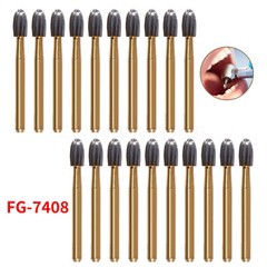 10/20Pcs Dental Tungsten Carbide Bur Trimming and Finishing Egg Football FG7408