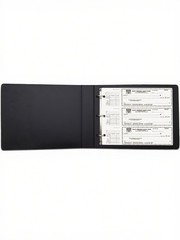 Compact 3-Ring Check Binder for Deskbook Checks, Vegan Leather Cover, 9″x11.25