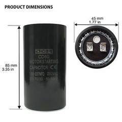 189-227 uF MFD 250V VAC Motor Start Capacitor Round 45x85mm CD60 AC Starting